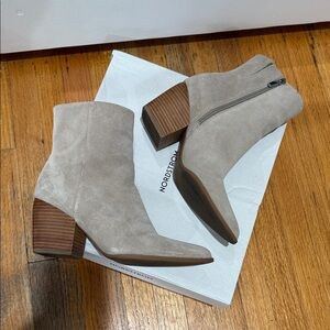 Nordstrom Women's Beige Suede Heeled Booties
